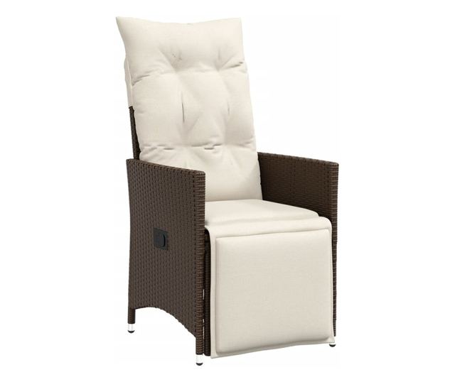 3 részes barna polyrattan bisztrógarnitúra párnákkal