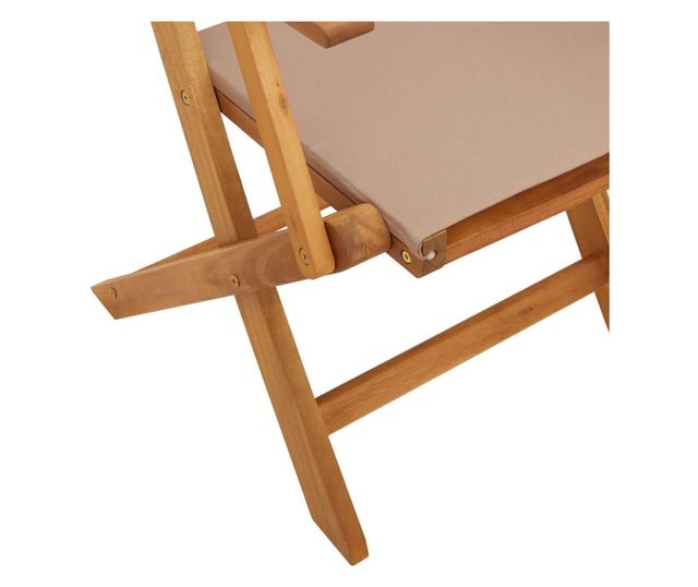 2 db tópszínű tömör akácfa és szövet kerti szék