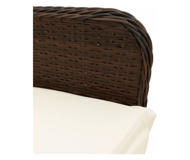 2 db barna polyrattan dönthető kerti szék asztallal