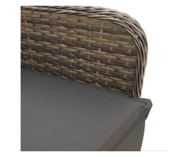 szürke polyrattan dönthető kerti szék párnákkal