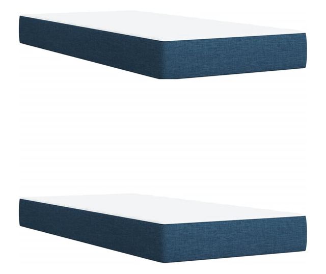 Боксспринг легло с матрак, синьо, 200x200 см, текстил