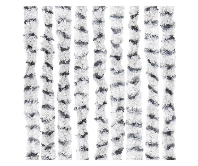 világosszürke és sötétszürke zsenília rovarfüggöny 90 x 200 cm