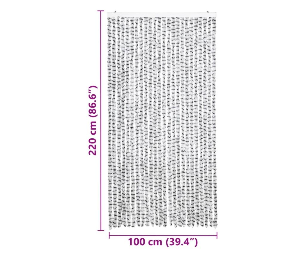 Завеса против насекоми, светло и тъмносиво, 100x220 см, шенил - 7