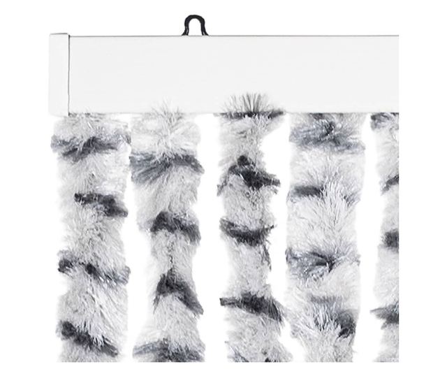 világosszürke és sötétszürke zsenília rovarfüggöny 90 x 200 cm