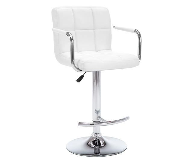 Barski stoli, 2 kosa, beli, umetno usnje