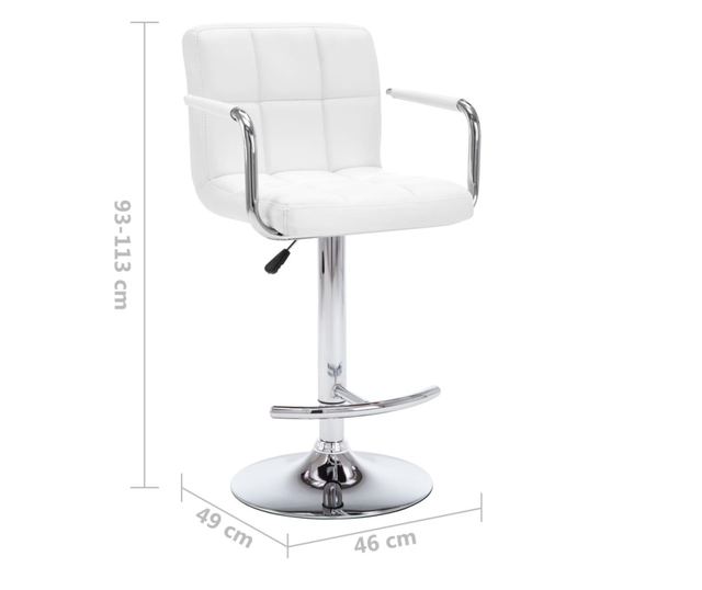 Barski stoli, 2 kosa, beli, umetno usnje