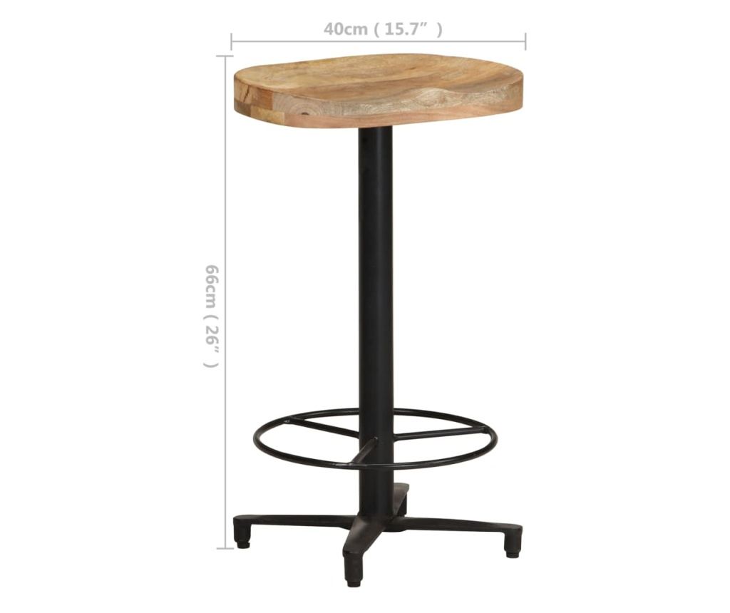 Barski stoli, 2 kosa, 66 cm, masiven mangov les - 7