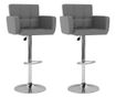 Barski stoli, 2 kosa, sivi, umetno usnje