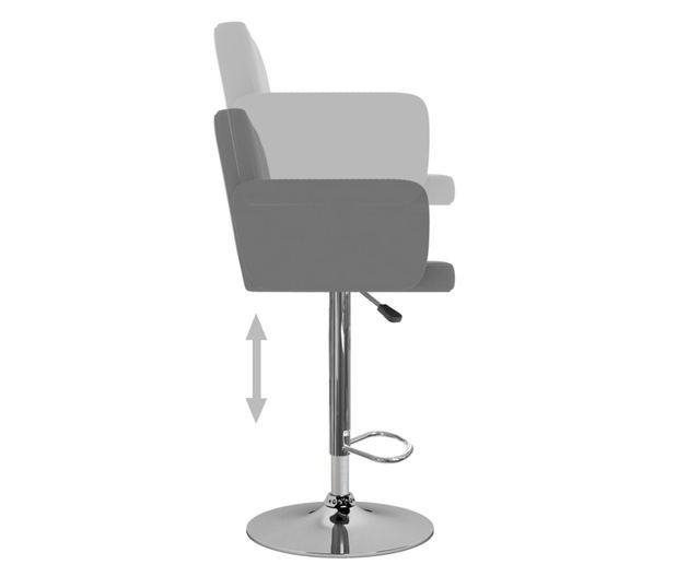 Barski stoli, 2 kosa, sivi, umetno usnje