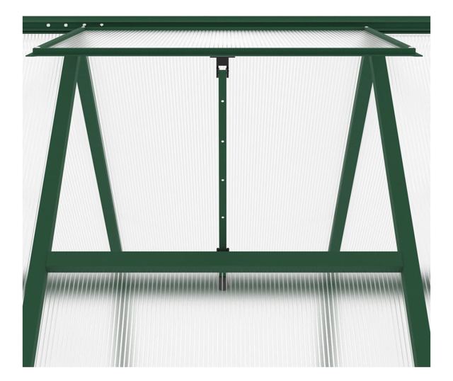 zöld alumínium melegház alapvázzal 224 x 169 x 195 cm