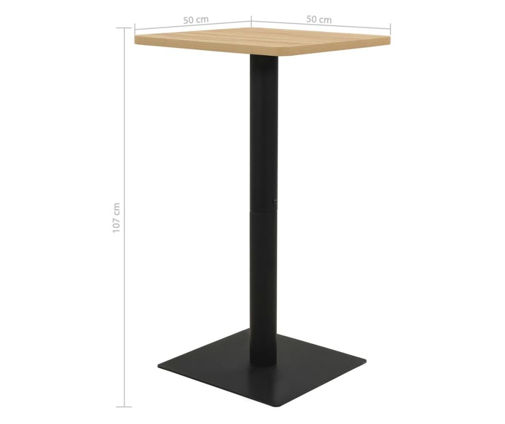 Bisztróasztal, tölgy színű, 50 x 50 x 107 cm - 5