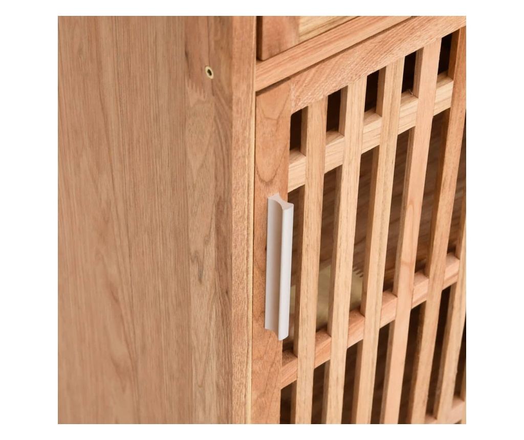 Мебелен комплект за баня, 3 части, масивно дърво орех - 7