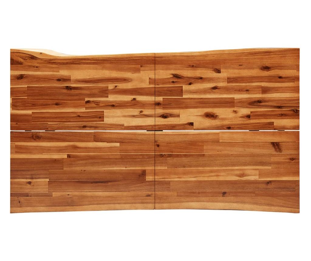 Комплект за хранене от 3 части, естествени ръбове, масивен акациев дървен материал - 5