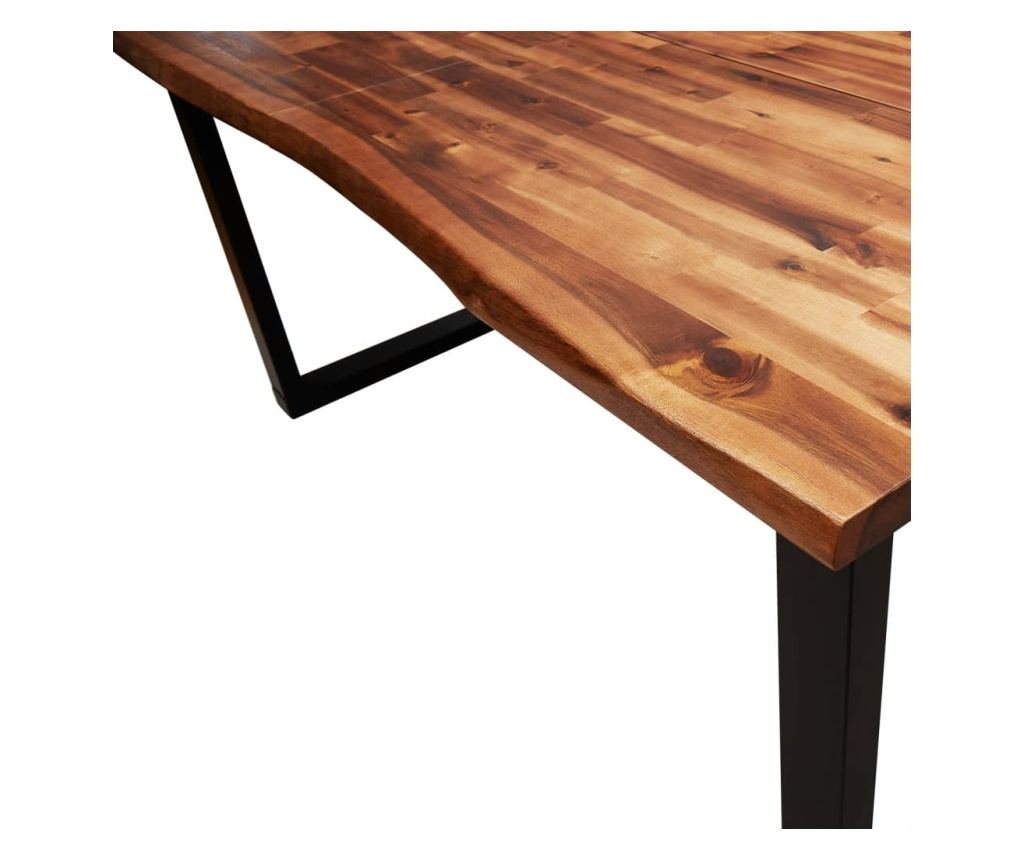 Комплект за хранене от 3 части, естествени ръбове, масивен акациев дървен материал - 7