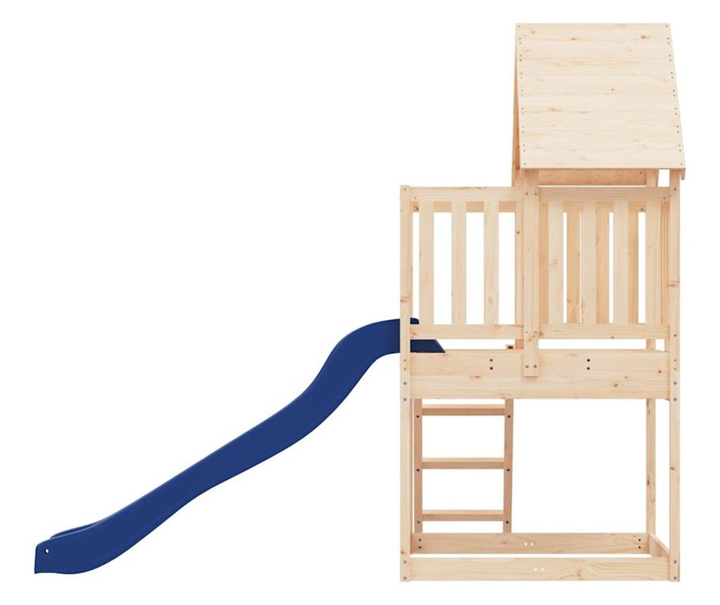 Hřiště se skluzavkou a žebříkem, masivní borové dřevo - 5