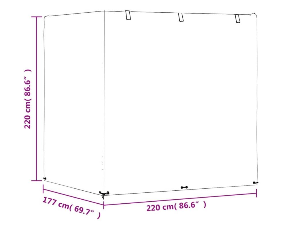 Swing Seat Cover 12 Eyelets 220x177x220 cm Polyethylene - 10