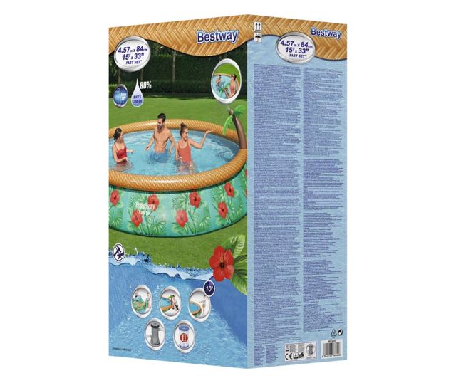 Fast Set Надуваем комплект басейн Paradise Palms 457x84 см