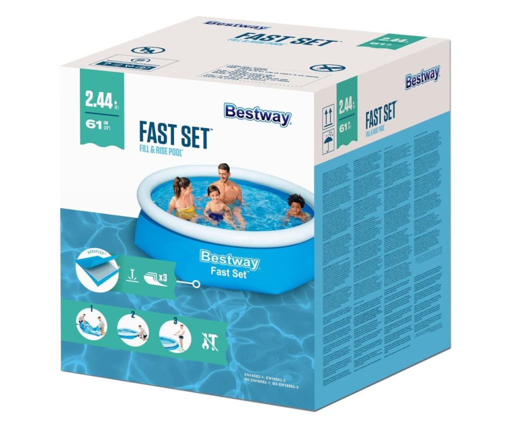 Fast Set Кръгъл надуваем басейн, 244x66 см, 57265 - 5