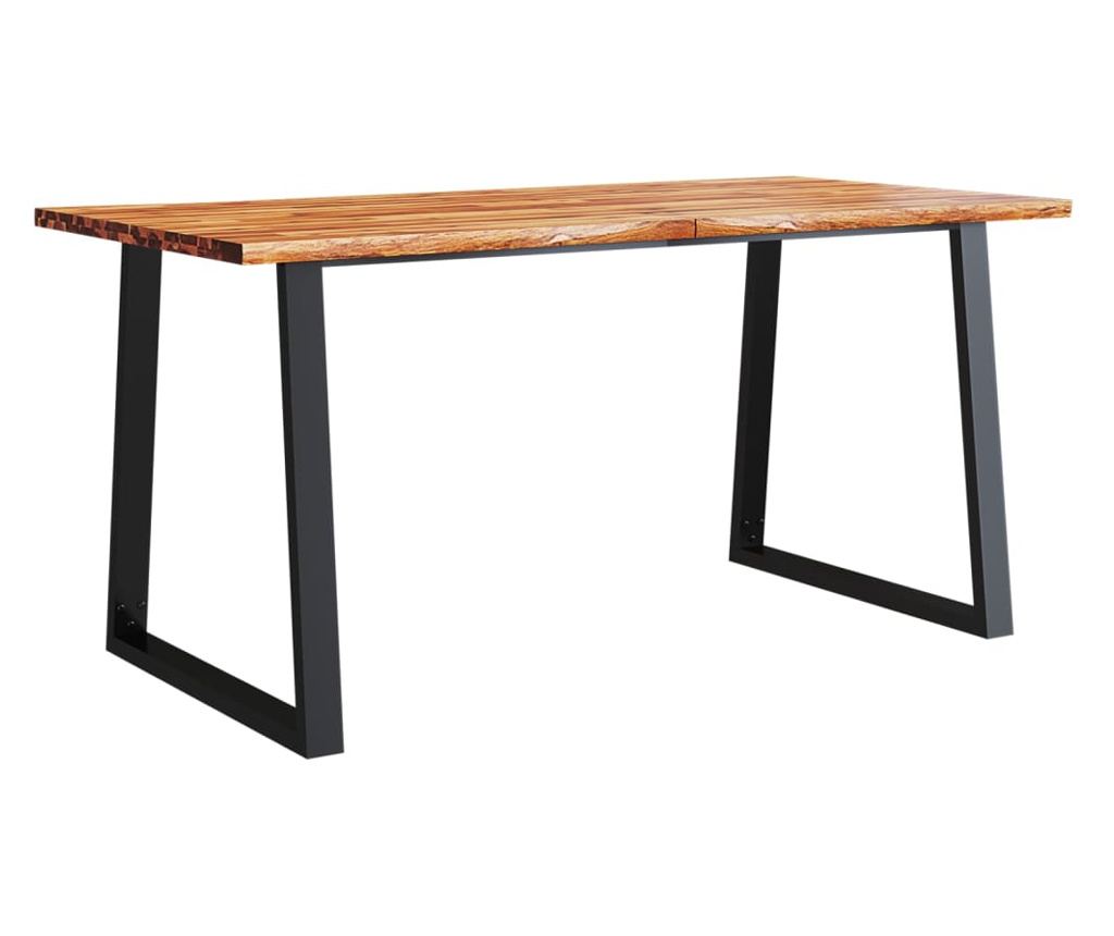 Комплект за хранене от 3 части, естествени ръбове, масивен акациев дървен материал - 3