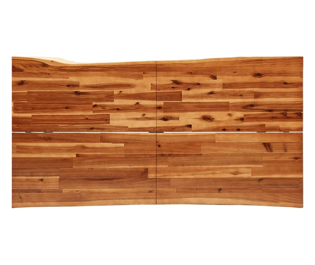 Комплект за хранене от 3 части, естествени ръбове, масивен акациев дървен материал - 5