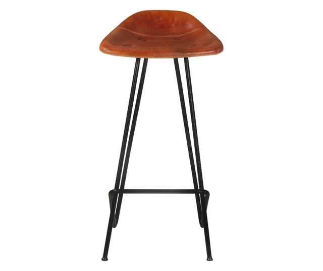 Barski stoli, 4 kosi, rjavi, pravo usnje