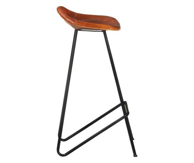 Barski stoli, 4 kosi, rjavi, pravo usnje