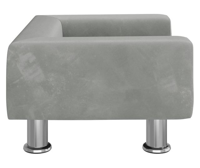 Dječja sofa, svijetlosiva, 50x40x26,5 cm, baršun