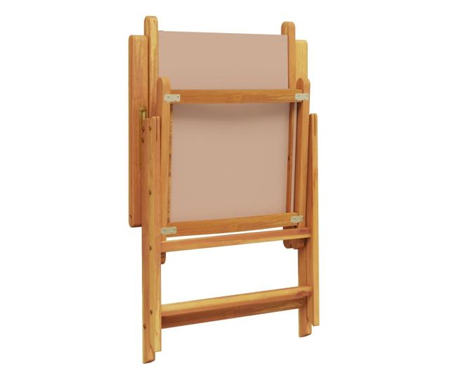 2 db tópszínű tömör akácfa és szövet kerti szék