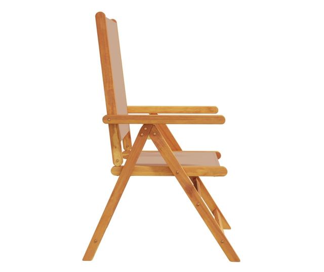 2 db tópszínű tömör akácfa és szövet kerti szék