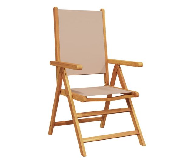 2 db tópszínű tömör akácfa és szövet kerti szék