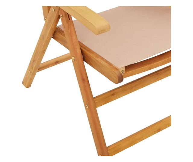 2 db tópszínű tömör akácfa és szövet kerti szék