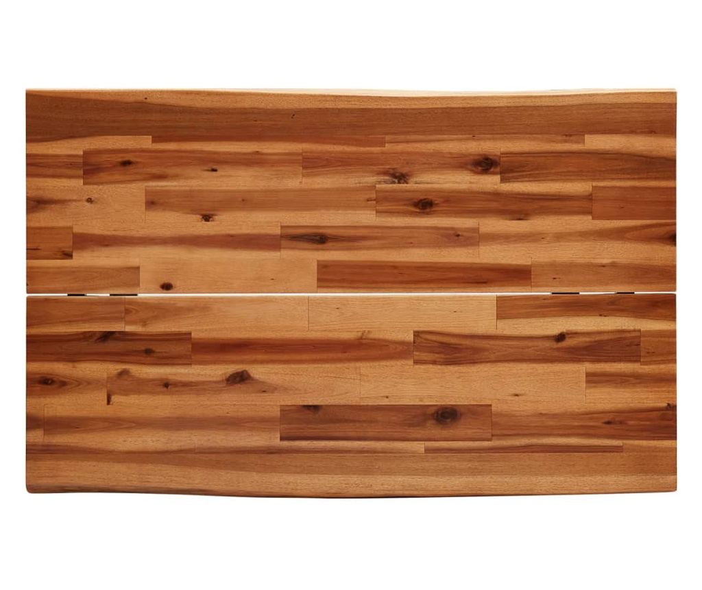 Комплект за хранене от 3 части, естествени ръбове, масивен акациев дървен материал - 5