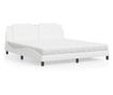 Легло с матрак, бяло, 180x200 см, изкуствена кожа