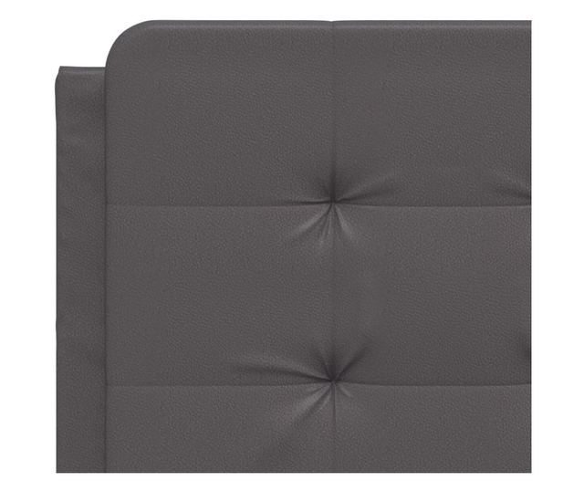 Легло с матрак, сиво, 140x190 см изкуствена кожа
