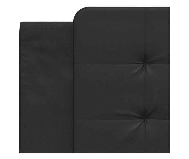 Легло с матрак, черно, 180x200 см, изкуствена кожа