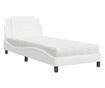 Легло с матрак, бяло, 80x200 см, изкуствена кожа