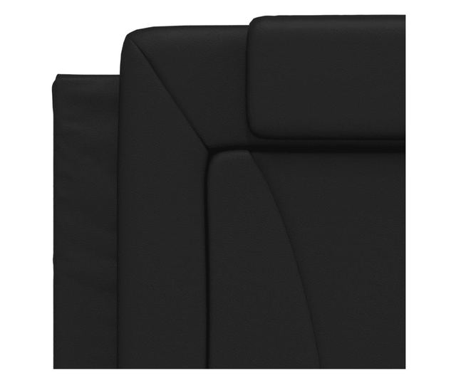 Легло с матрак, черно, 90x190 см изкуствена кожа
