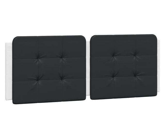 Легло с матрак, бяло и черно, 140x190 см изкуствена кожа