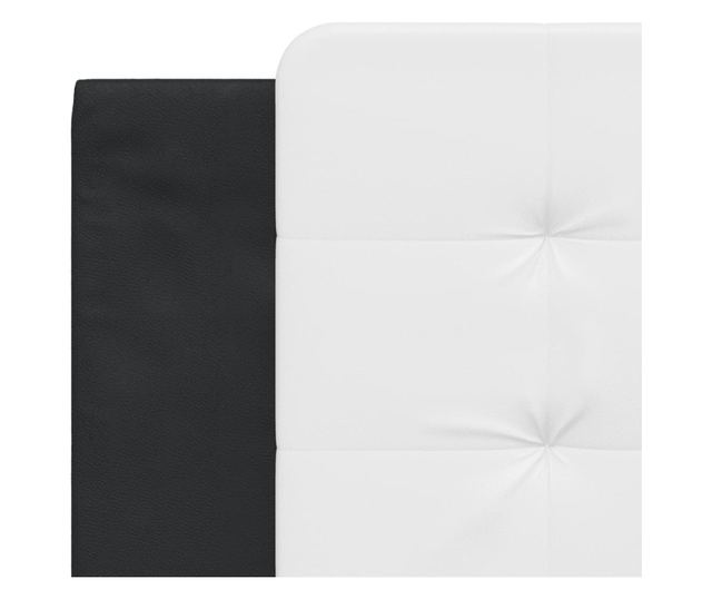 Легло с матрак, бяло и черно, 180x200 см, изкуствена кожа