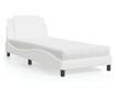 Легло с матрак, бяло, 80x200 см, изкуствена кожа