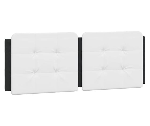 Легло с матрак, черно и бяло, 140x190 см изкуствена кожа