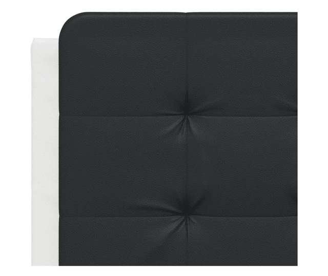 Легло с матрак, бяло и черно, 140x200 см, изкуствена кожа
