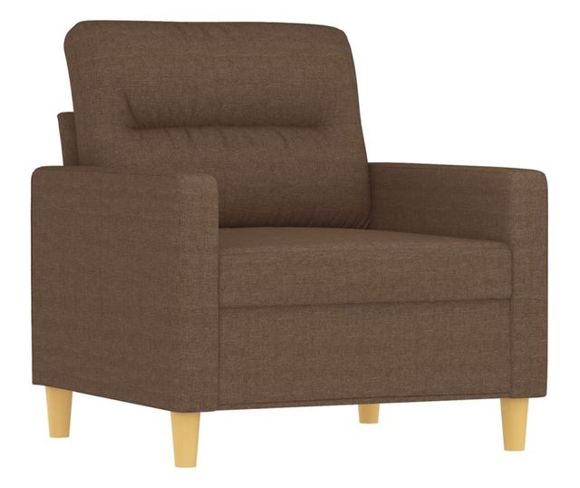 Комплект дивани от 3 части с възглавници, кафяв, плат