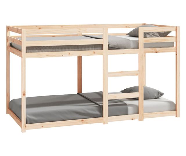 Двуетажно легло, 90x190 см, борово дърво масив