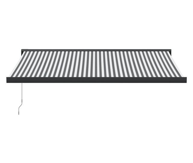 Прибираща се тента антрацит и бял 4,5x3 м плат и алуминий