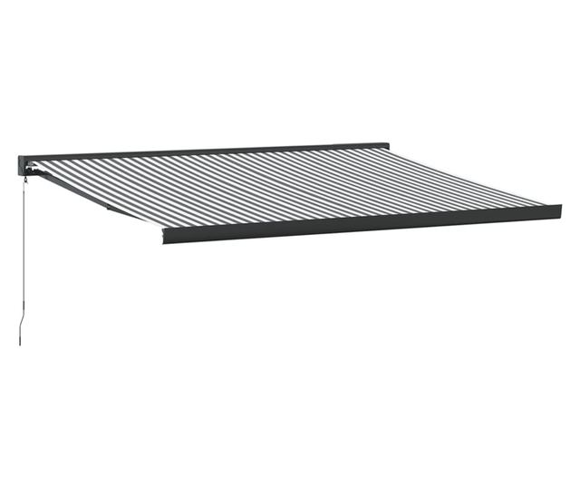 Прибираща се тента антрацит и бял 4x3 м плат и алуминий