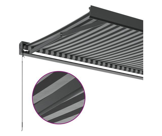 Прибираща се тента антрацит и бял 4x3 м плат и алуминий