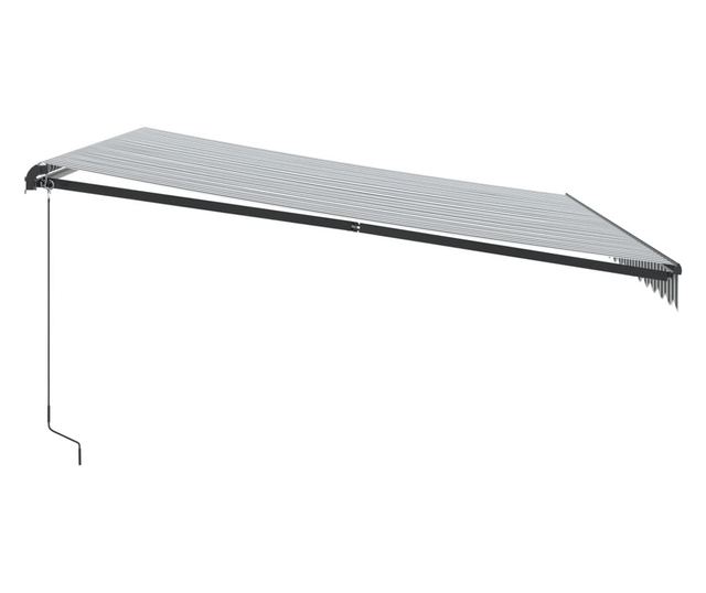 Ръчно прибираща се тента с LED, антрацит и бял, 450x300 см