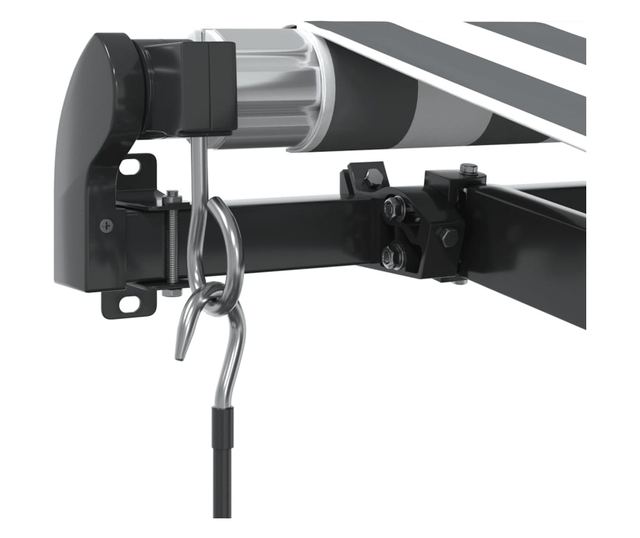 Ръчно прибираща се тента с LED, антрацит и бял, 450x300 см