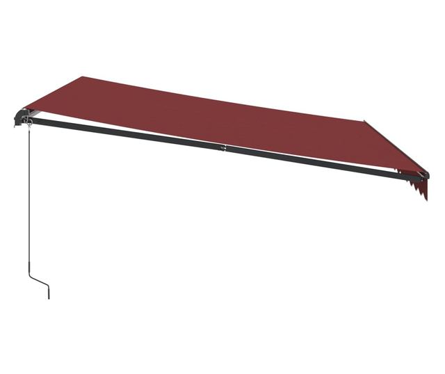 Ръчно прибираща се тента с LED, бордо, 400x350 см